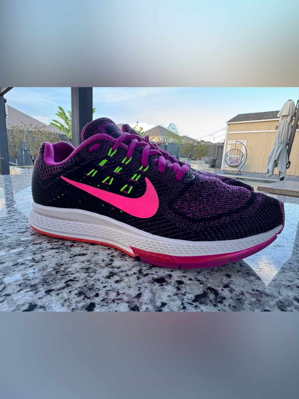 Nike Women's Running Shoe - Hot Pink & Purple with Neon Green Accents